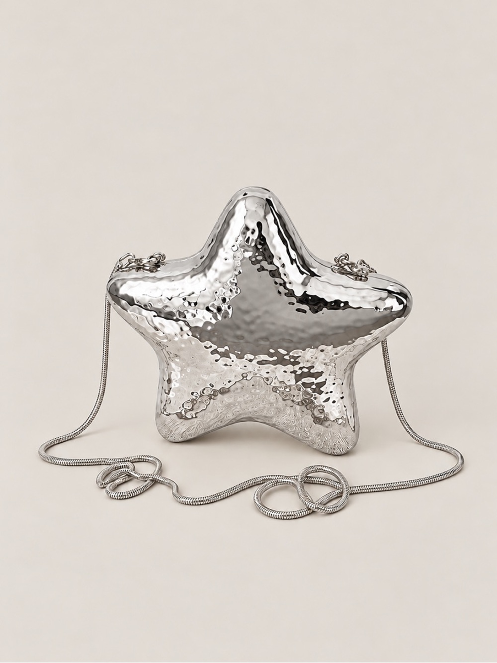 New! Silver Star Balloon Statement Shoulder Evening Bag NWOT